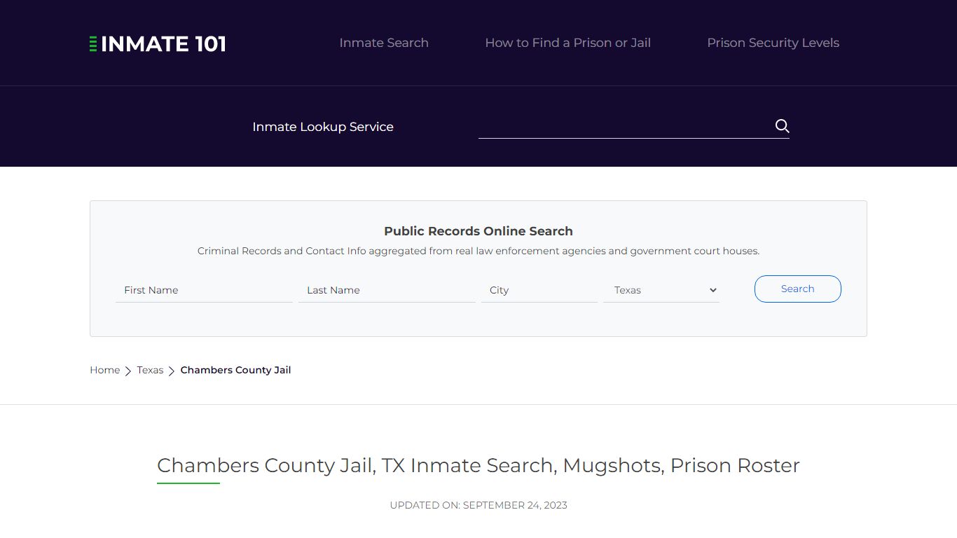 Chambers County Jail, TX Inmate Search, Mugshots, Prison Roster